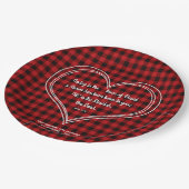 Red Buffalo Pattern Bible Verse Weihnachten Pappteller (Schrägansicht)