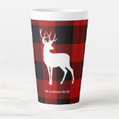 Red Buffalo Pläd & White Deer | Personal Name Milchtasse (Vorderseite)