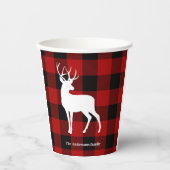 Red Buffalo Pläd & White Deer | Personal Name Pappbecher (Vorderseite)