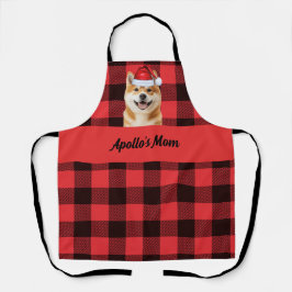 Red Buffalo Plaid and Akita Inu Dog Christmas Schürze