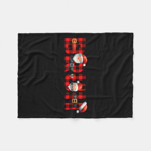 Red Buffalo Plaid Bruh Christmas Xmas Pajamas Boys Fleecedecke (Vorderseite (Horizontal))