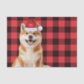 Red Buffalo Plaid Christmas Akita Dog Holiday Seidenpapier (Vorderseite)