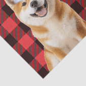 Red Buffalo Plaid Christmas Akita Dog Holiday Seidenpapier (Ausschnitt)