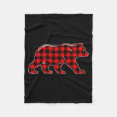 Red Buffalo Plaid Christmas Bear Pajama Sweater Wo Fleecedecke (Vorderseite)