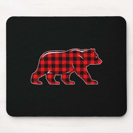 Red Buffalo Plaid Christmas Bear Pajama Sweater Wo Mousepad (Vorne)