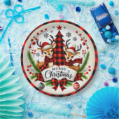 Red Buffalo Plaid Christmas Pappteller (Party)