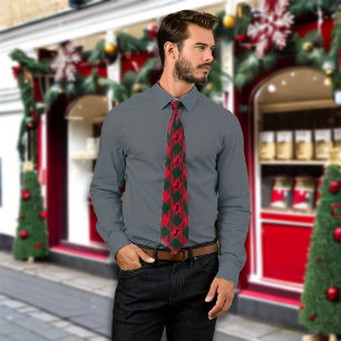 Red Buffalo Plaid Custom Monogram Krawatte