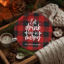 Red Buffalo Plaid “Eat, Drink & Be Merry”