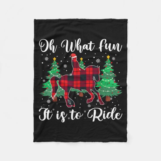 Red Buffalo Plaid Horse Oh What Fun It Is To Ride Fleecedecke (Vorderseite)