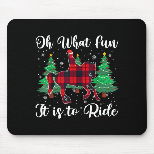Red Buffalo Plaid Horse Oh What Fun It Is To Ride Mousepad (Vorne)