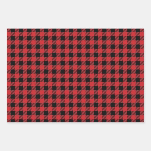 Red Buffalo Plaid Longhorn Pattern Geschenkpapier Set (Vorderseite 3)