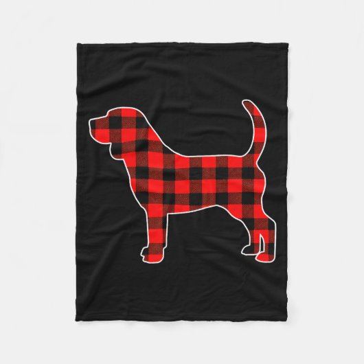 Red Buffalo Plaid Pajama Beagle Christmas Dog Love Fleecedecke (Vorderseite)
