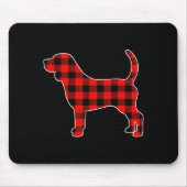 Red Buffalo Plaid Pajama Beagle Christmas Dog Love Mousepad (Vorne)
