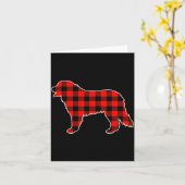 Red Buffalo Plaid Pajama Bernese Mountain Christma Karte (Gelbe Blume)