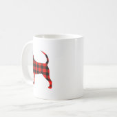 Red Buffalo Plaid Pajama Bloodhound Christmas Dog Kaffeetasse (Vorderseite Links)