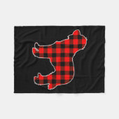 Red Buffalo Plaid Pajama Doodle Christmas Dog Love Fleecedecke (Vorderseite (Horizontal))