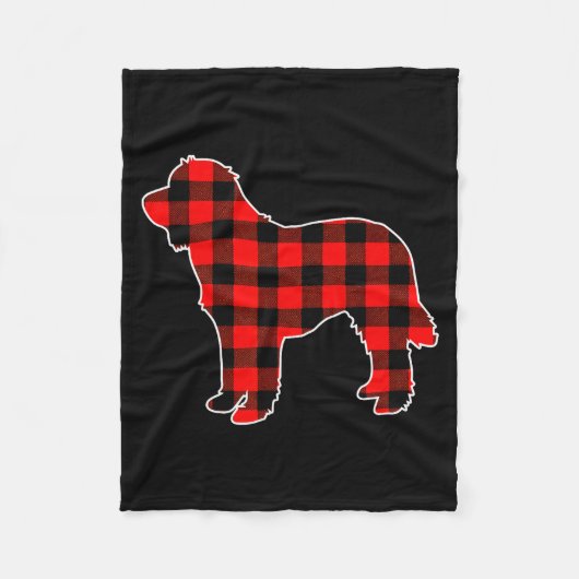 Red Buffalo Plaid Pajama Doodle Christmas Dog Love Fleecedecke (Vorderseite)