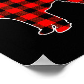 Red Buffalo Plaid Pajama Doodle Christmas Dog Love Poster (Ecke)