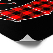 Red Buffalo Plaid Pajama Drum Christmas Poster (Ecke)