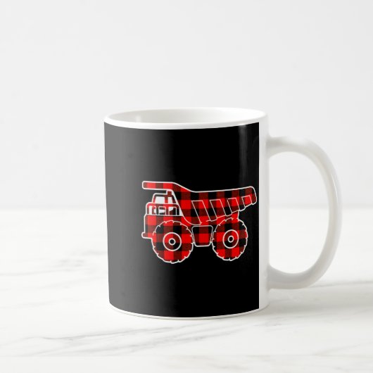 Red Buffalo Plaid Pajama Dump Truck Christmas  Kaffeetasse (Rechts)