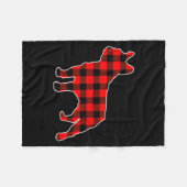 Red Buffalo Plaid Pajama Frenchie Christmas Dog Lo Fleecedecke (Vorderseite (Horizontal))