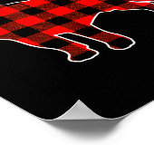 Red Buffalo Plaid Pajama Frenchie Christmas Dog Lo Poster (Ecke)