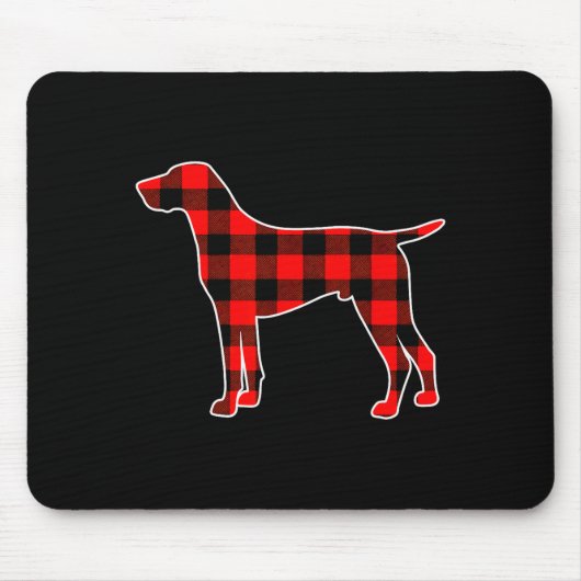 Red Buffalo Plaid Pajama Gsp Christmas Dog Lover M Mousepad (Vorne)
