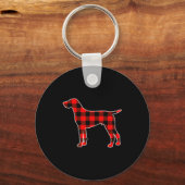 Red Buffalo Plaid Pajama Gsp Christmas Dog Lover M Schlüsselanhänger (Vorderseite)