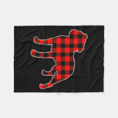 Red Buffalo Plaid Pajama Staffy Christmas Dog Love Fleecedecke (Vorderseite (Horizontal))
