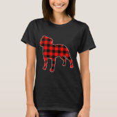Red Buffalo Plaid Pajama Staffy Christmas Dog Love T-Shirt (Vorderseite)
