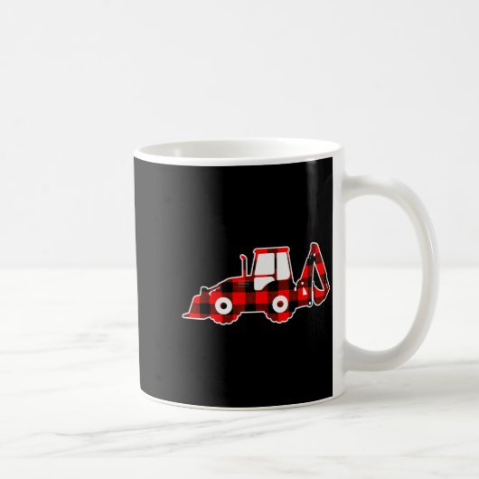 Red Buffalo Plaid Pajama Tractor Christmas  Kaffeetasse (Rechts)