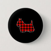 Red Buffalo Plaid Pajama Yorkshire Terrier Christm Button (Vorderseite)