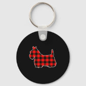 Red Buffalo Plaid Pajama Yorkshire Terrier Christm Schlüsselanhänger (Vorderseite)