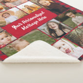 Red Buffalo Plaid Personalized 16 Photo Collage Sherpadecke (3/4)