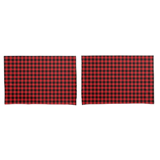 Red Buffalo Plaid Pillowcase Pair Kissenbezug (Vorderseite-Set)
