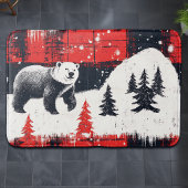 Red Buffalo Plaid Polar Bear Badematte
