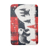 Red Buffalo Plaid Polar Bear Badematte (Vorderseite Vertikal)