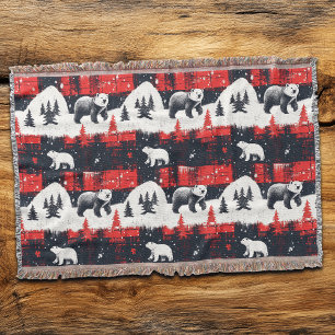 Red Buffalo Plaid Polar Bear Decke