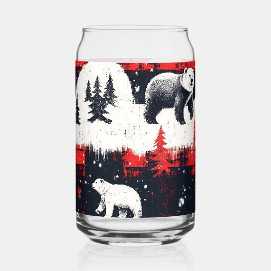 Red Buffalo Plaid Polar Bear Dosenglas (Links)