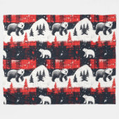 Red Buffalo Plaid Polar Bear Fleecedecke (Vorderseite (Horizontal))