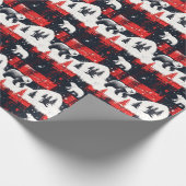 Red Buffalo Plaid Polar Bear Geschenkpapier (Ecke)
