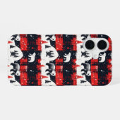 Red Buffalo Plaid Polar Bear iPhone 16 Hülle (Rückseite (Horizontal))