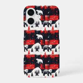 Red Buffalo Plaid Polar Bear iPhone 16 Hülle