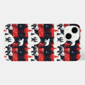 Red Buffalo Plaid Polar Bear iPhone Hülle (Rückseite (Horizontal))