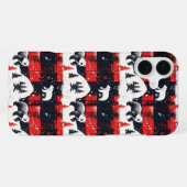 Red Buffalo Plaid Polar Bear iPhone Hülle (Rückseite (Horizontal))
