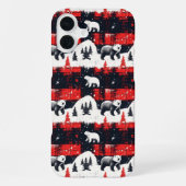 Red Buffalo Plaid Polar Bear iPhone Hülle (Rückseite)