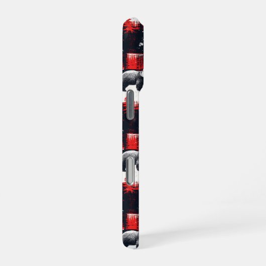 Red Buffalo Plaid Polar Bear iPhone Hülle (Rechte Seite)