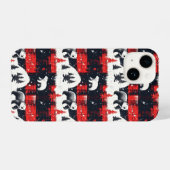 Red Buffalo Plaid Polar Bear iPhone Hülle (Rückseite (Horizontal))