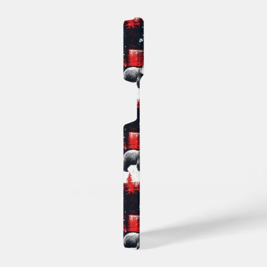 Red Buffalo Plaid Polar Bear iPhone Hülle (Rechte Seite)