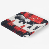 Red Buffalo Plaid Polar Bear Pappteller (Gewinkelt)